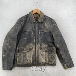 Rogue Leather Jacket Mens Medium Distressed Biker Moto Reilly Olmes Vintage