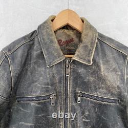 Rogue Leather Jacket Mens Medium Distressed Biker Moto Reilly Olmes Vintage