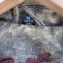 Rogue Leather Jacket Mens Medium Distressed Biker Moto Reilly Olmes Vintage