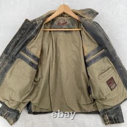 Rogue Leather Jacket Mens Medium Distressed Biker Moto Reilly Olmes Vintage