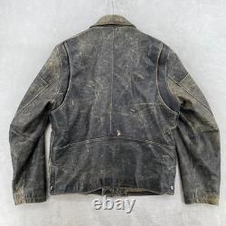 Rogue Leather Jacket Mens Medium Distressed Biker Moto Reilly Olmes Vintage