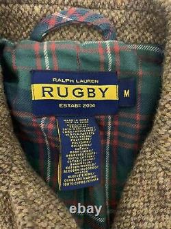 Rugby Ralph Lauren Medium Blazer Jacket RRL VTG Hunting Herringbone Tweed Brown