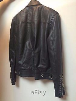 SAINT LAURENT Black Leather Biker Jacket