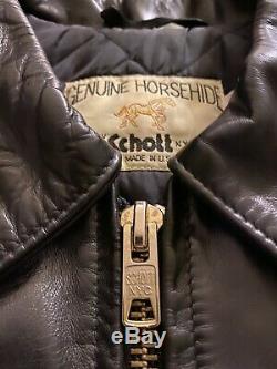 SCHOTT 689H Horsehide Leather Jacket Size 40