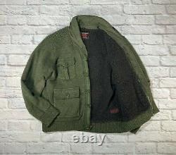 SCHOTT L 1990s Military Sherpa RRL Western Biker Cowichan Shawl Cardigan Jacket