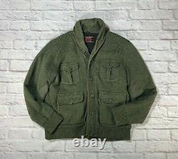 SCHOTT L 1990s Military Sherpa RRL Western Biker Cowichan Shawl Cardigan Jacket