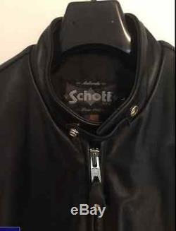 SCHOTT NYC Leather Motorcycle Jacket L Large Model 654 Perfecto Cafe Racer