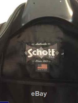 SCHOTT NYC Leather Motorcycle Jacket L Large Model 654 Perfecto Cafe Racer
