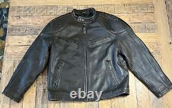 SCHOTT NYC Perfecto L Brown Cowhide Distressed Motorcycle Leather Elbow Padding