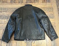 SCHOTT NYC Perfecto L Brown Cowhide Distressed Motorcycle Leather Elbow Padding