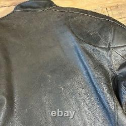 SCHOTT NYC Perfecto L Brown Cowhide Distressed Motorcycle Leather Elbow Padding