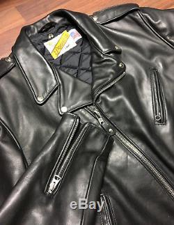 SCHOTT New York Perfecto 118 Black Cowhide Leather Motorcycle Jacket 48 (XL)