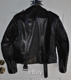 SCHOTT PERFECTO 118 Vintage Men's Black Leather Motorcycle Biker Jacket size 42