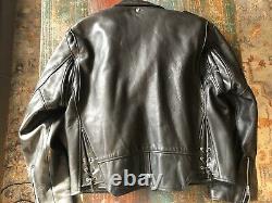 SCHOTT PERFECTO 125 Vintage Black Leather Motorcycle Jacket SZ 46