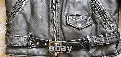 SCHOTT PERFECTO Black Leather Zipper Biker Motorcycle Jacket Sz-40