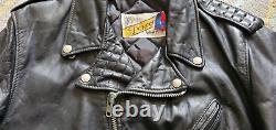 SCHOTT PERFECTO Black Leather Zipper Biker Motorcycle Jacket Sz-40