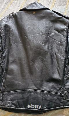 SCHOTT PERFECTO Black Leather Zipper Biker Motorcycle Jacket Sz-40