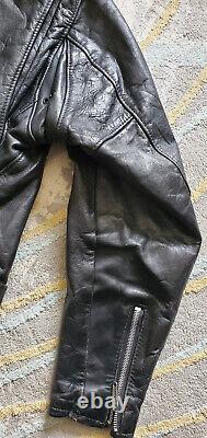 SCHOTT PERFECTO Black Leather Zipper Biker Motorcycle Jacket Sz-40