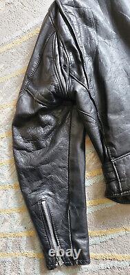 SCHOTT PERFECTO Black Leather Zipper Biker Motorcycle Jacket Sz-40