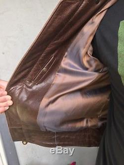 SCHOTT PERFECTO NYC 585 Men's Brown Leather Motorcycle Jacket Coat Sz M