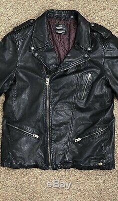 SCOTCH & SODA Black Leather Biker Jacket L