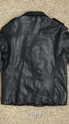 SCOTCH & SODA Black Leather Biker Jacket L