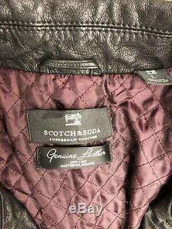 SCOTCH & SODA Black Leather Biker Jacket L