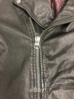 SCOTCH & SODA Black Leather Biker Jacket L