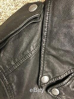 SCOTCH & SODA Black Leather Biker Jacket L