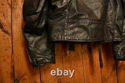 SEARS PERFECTO RARE 1970's VINTAGE BLACK RIDERS MOTORCYCLE LEATHER JACKET L-42