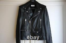 SS13 Saint Laurent Paris Black L01 Leather Biker Jacket Hedi Slimane Sz 48