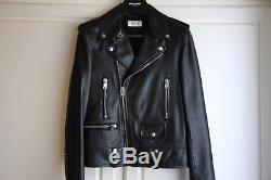 SS13 Saint Laurent Paris Black Leather L01 Biker Jacket Hedi Slimane 48 46