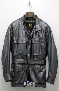 STUNNING Belstaff Panther Leather Biker Jacket LARGE GREY CENTAUR BRAD