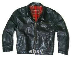 SUPERB 1950s HIGHWAYMAN LEATHER MOTORCYCLE JACKET LEWIS AERO ROCKER BIKER VGC