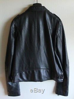 SUPER RARE AW05 Dior Homme Black Leather L-Zip Biker Jacket Hedi Slimane 50