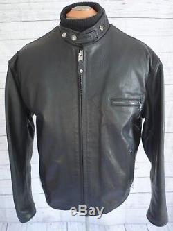 SZ 48 SCHOTT 141 Black LEATHER Cafe Racer MOTORCYCLE Jacket PERFECTO MINT 641