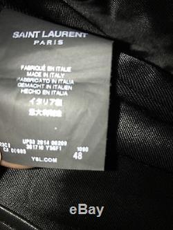 Saint Laurent Leather Motorcycle Jacket MASTER PIECE Black and white punk 48