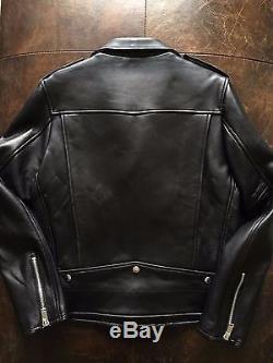 Saint Laurent Paris Classic Leather Jacket Men Size 52 SLP Hedi Slimane Balmain