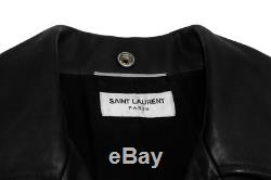 Saint Laurent Paris FW14 Hedi Diagonal Zip Leather Biker Jacket Prototype 42 XS