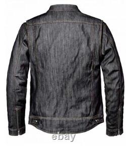 Saint Men's Model 3014 Technical Denim Motorcycle Jacket Indigo Sz XL