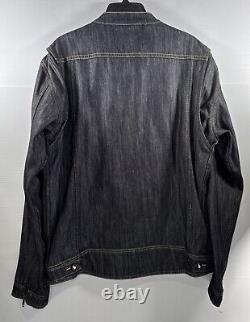 Saint Men's Model 3014 Technical Denim Motorcycle Jacket Indigo Sz XL