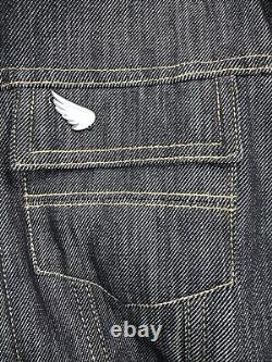 Saint Men's Model 3014 Technical Denim Motorcycle Jacket Indigo Sz XL