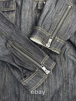 Saint Men's Model 3014 Technical Denim Motorcycle Jacket Indigo Sz XL