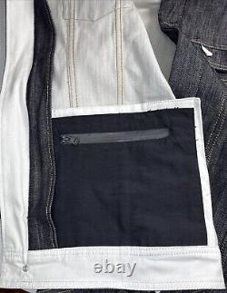Saint Men's Model 3014 Technical Denim Motorcycle Jacket Indigo Sz XL