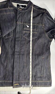 Saint Men's Model 3014 Technical Denim Motorcycle Jacket Indigo Sz XL
