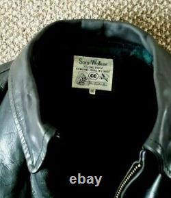 Sam Walker AERO HIGHWAYMAN BLACK LEATHER Flying Togs Jacket 38