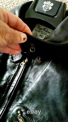 Sam Walker AERO HIGHWAYMAN BLACK LEATHER Flying Togs Jacket 38