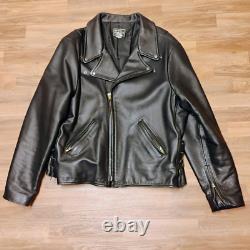 San Diego Leather Jacket Factory Motorcycle Mens Sz 54 withAdjustable Sides RARE