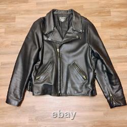 San Diego Leather Jacket Factory Motorcycle Mens Sz 54 withAdjustable Sides RARE