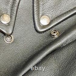 San Diego Leather Jacket Factory Motorcycle Mens Sz 54 withAdjustable Sides RARE